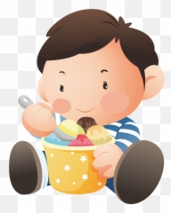 Ice Cream Chocolate Cake Child Eating - Baby With Icecream Baby Eating Ice Cream Clipart Emoji,Chocolate Ice Cream Emoji