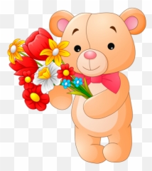 Emoticon Facebook Emoticons Smiley - Bear With Flower Ong Emoji,Lean Emoji Copy And Paste