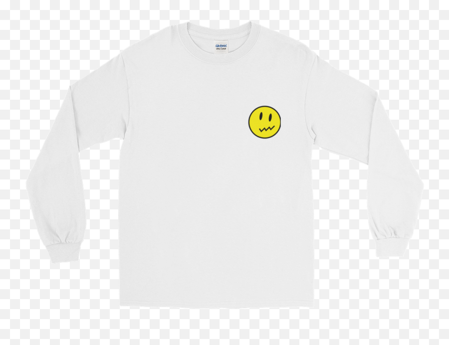 Unsure Smiley Long Sleeve Tee - Long Sleeve Emoji,Unsure Emoticon