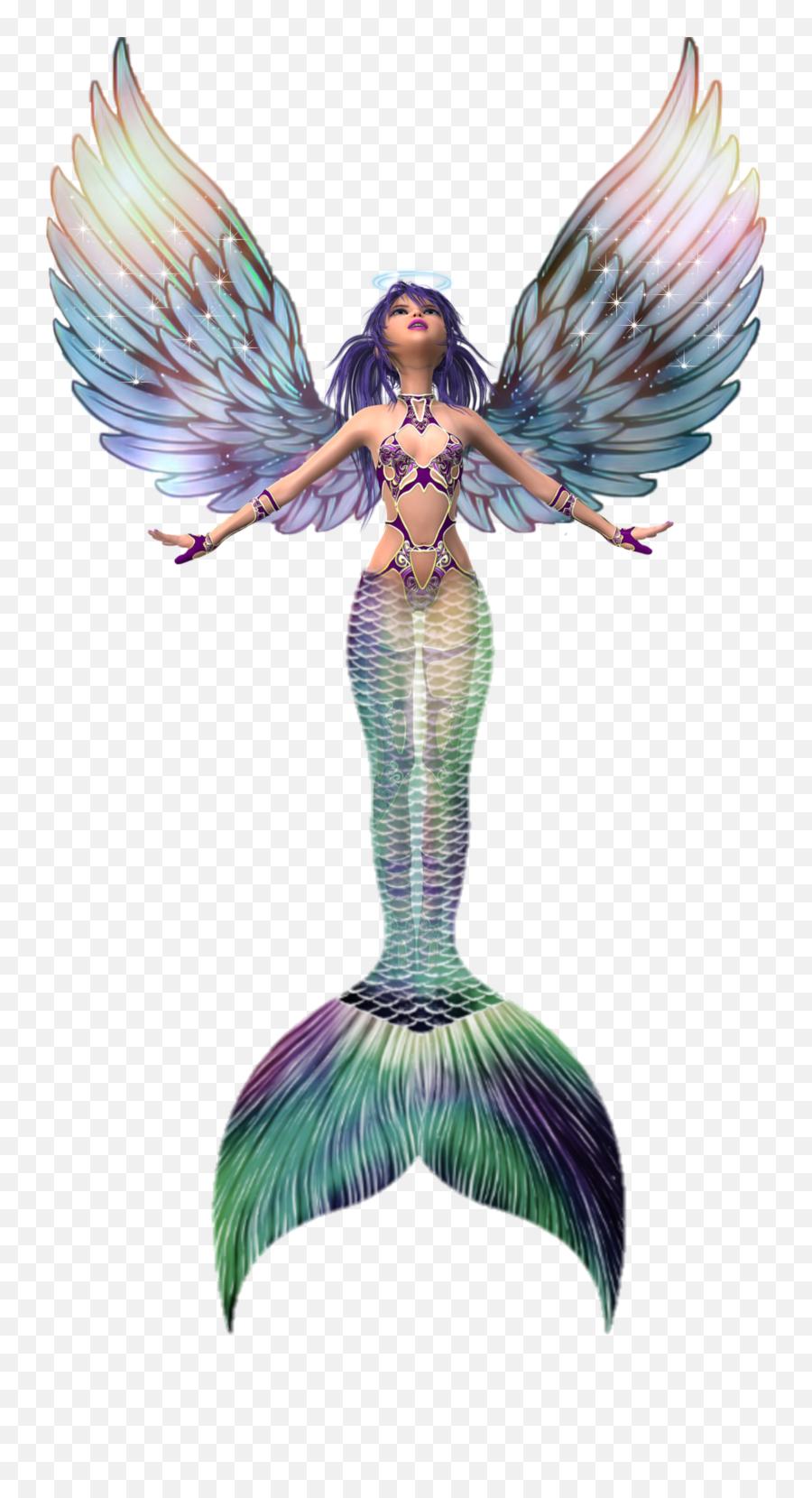 Mermaid Fairy Angel Fish Sticker - Mermaid Emoji,Woman Fish Emoji