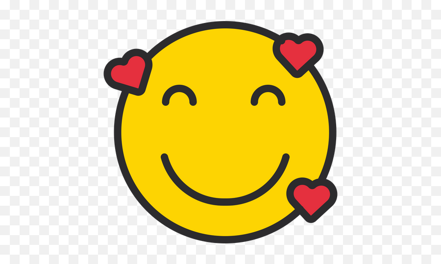 Smiling Face With Hearts Emoji Icon Of Colored Outline Style - Happy,Smiling Heart Emoji