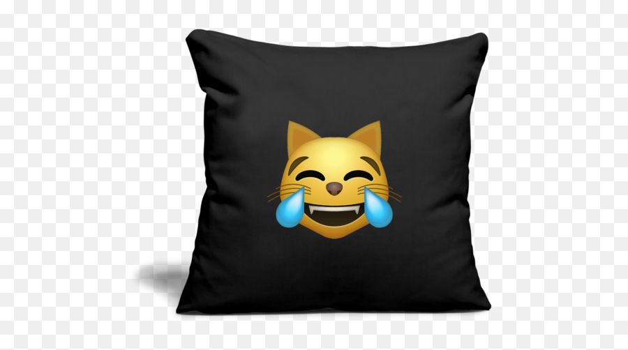 Laughing Cat Emoji Throw Pillow Cover - Happy,Pillow Emoticon With Arms