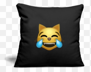 Laughing Cat Emoji Throw Pillow Cover - Happy,Pillow Emoticon With Arms
