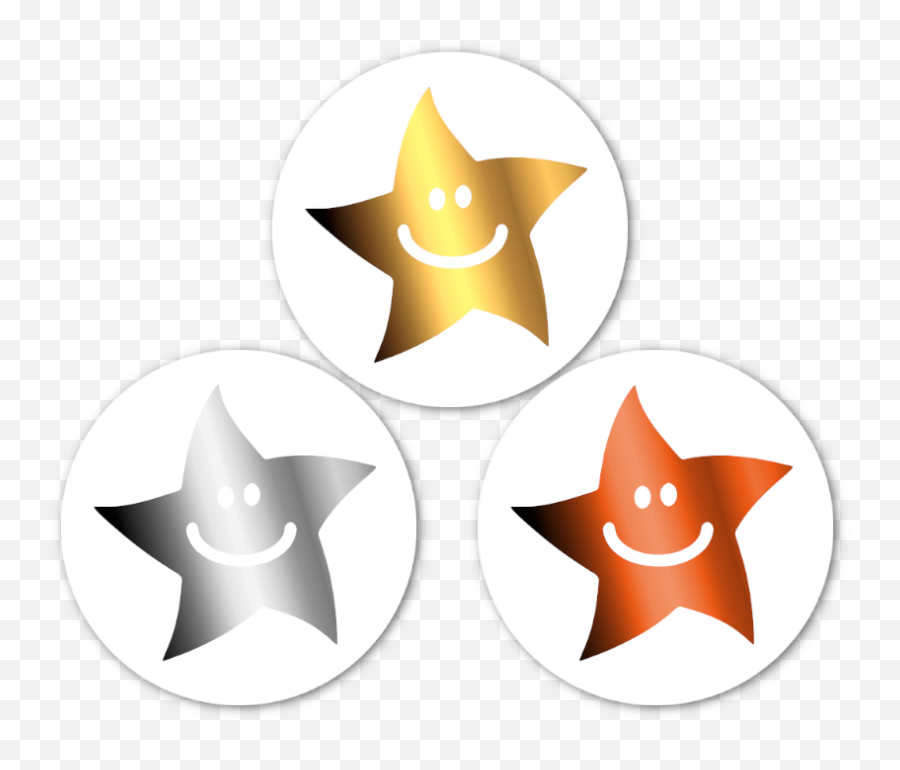 10mm Gold Silver Bronze Metallic Smiley Mini Star Sticker Mixed Pack - Dot Emoji,I Ordered Color Emoticon Pack How To Use It