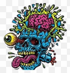 Jim Phillips Art Clipart - Jimbo Phillips Skull Blast Emoji,Phillips Emojis
