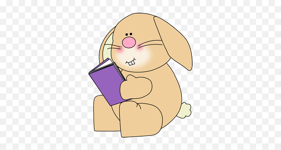 Bunny Reading A Book Clipart - Easter Book Clip Art Emoji,Rabbit Emotion Art