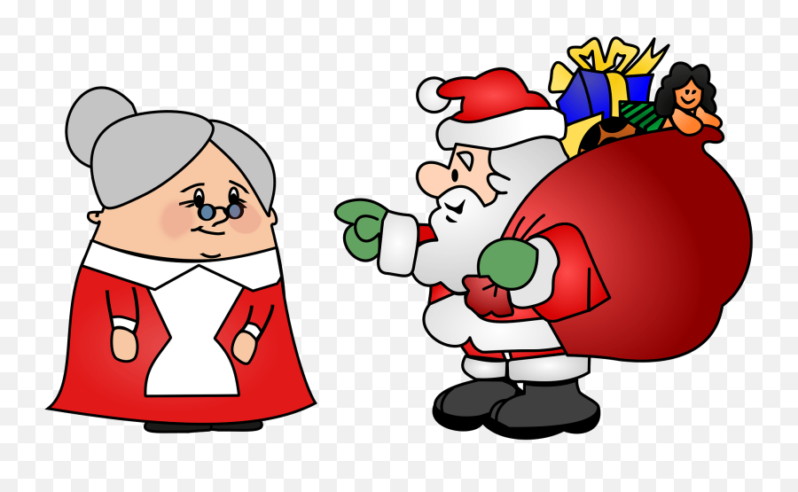 Santa Claus And Mrs Claus Clipart Free Download Transparent - Mrs Santa Claus Clipart Emoji,Santa Clause Emoticon