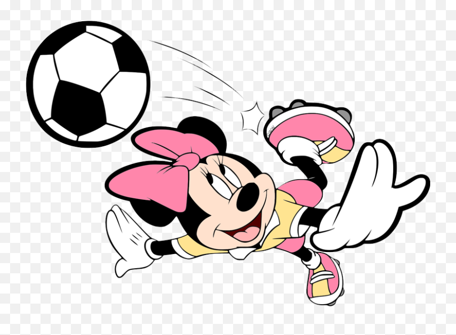 New Minnie Playing Soccer - Disney Clipart Png Download Emoji,Girly Man Playing Violin Emoji
