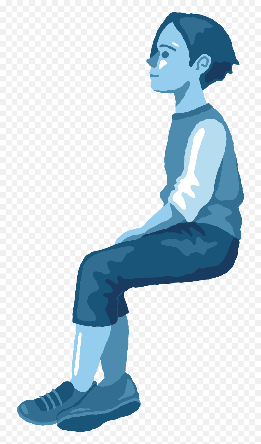 Boy Sitting Profile Illustration In Png Svg Emoji,On Knees Emoji