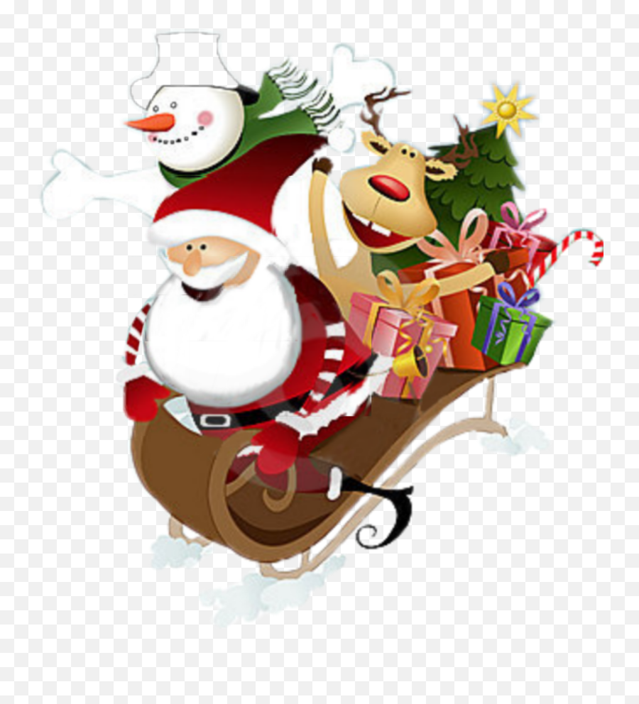 Sleigh Cheistmas Santa Sticker By Art Creations - Boe Narodzenie Obrazki Dla Dzieci Emoji,Santa Sleigh Emoji