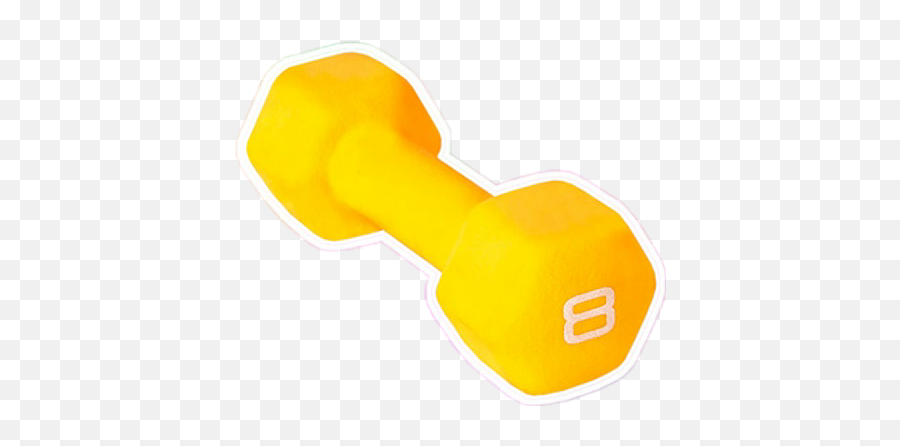 Fitness Dumbbell Yellow Sticker - Solid Emoji,Dumbbell Emoji Copy And Paste