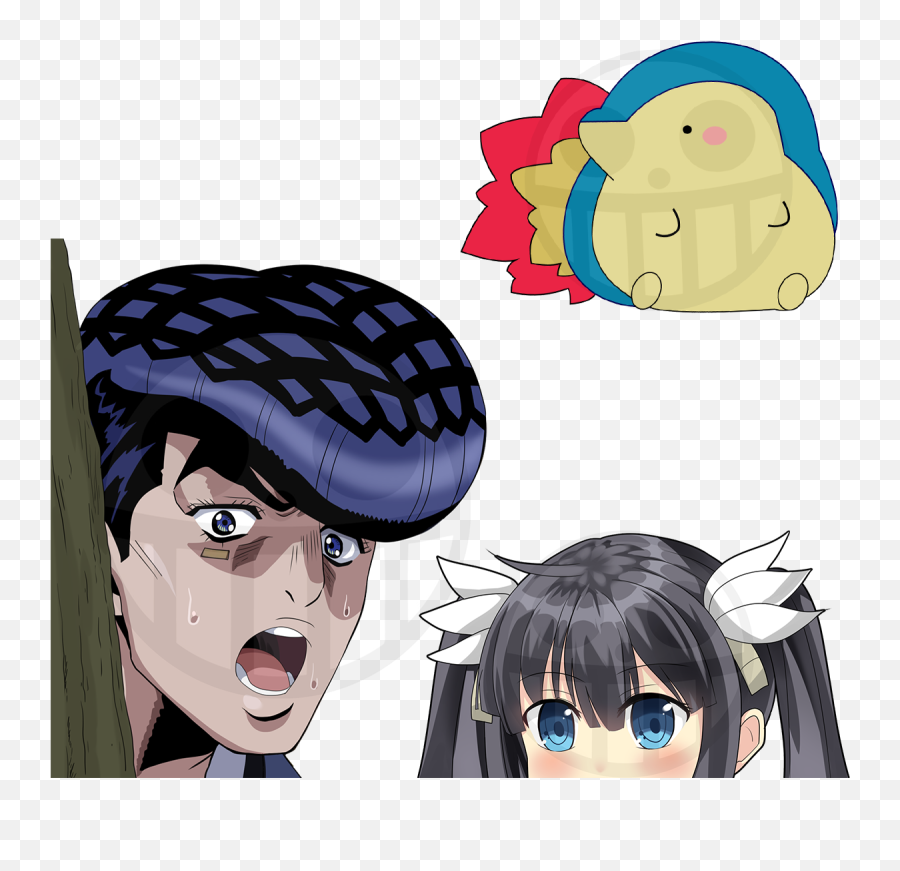 Sticker All Types Archives Hentaku Anime Stickers - Surprised Josuke Emoji,Yuno Emoticon
