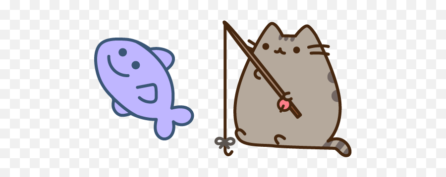 Pusheen Fishing - Pusheen Fishing Emoji,Emoticons Breading