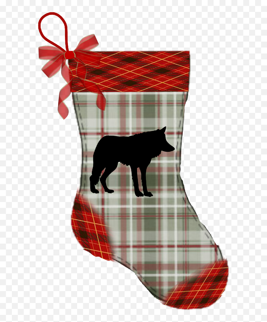 Wolf Christmas Stocking Sticker By Taliafera - Decorative Emoji,Christmas Stocking Emoji Png