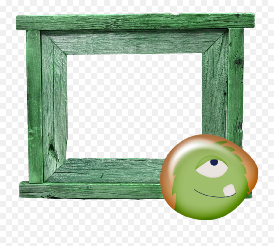 Mq Green Monster Frame Frames Sticker - Moldura De Madeira Png Emoji,Borders Emoticon.