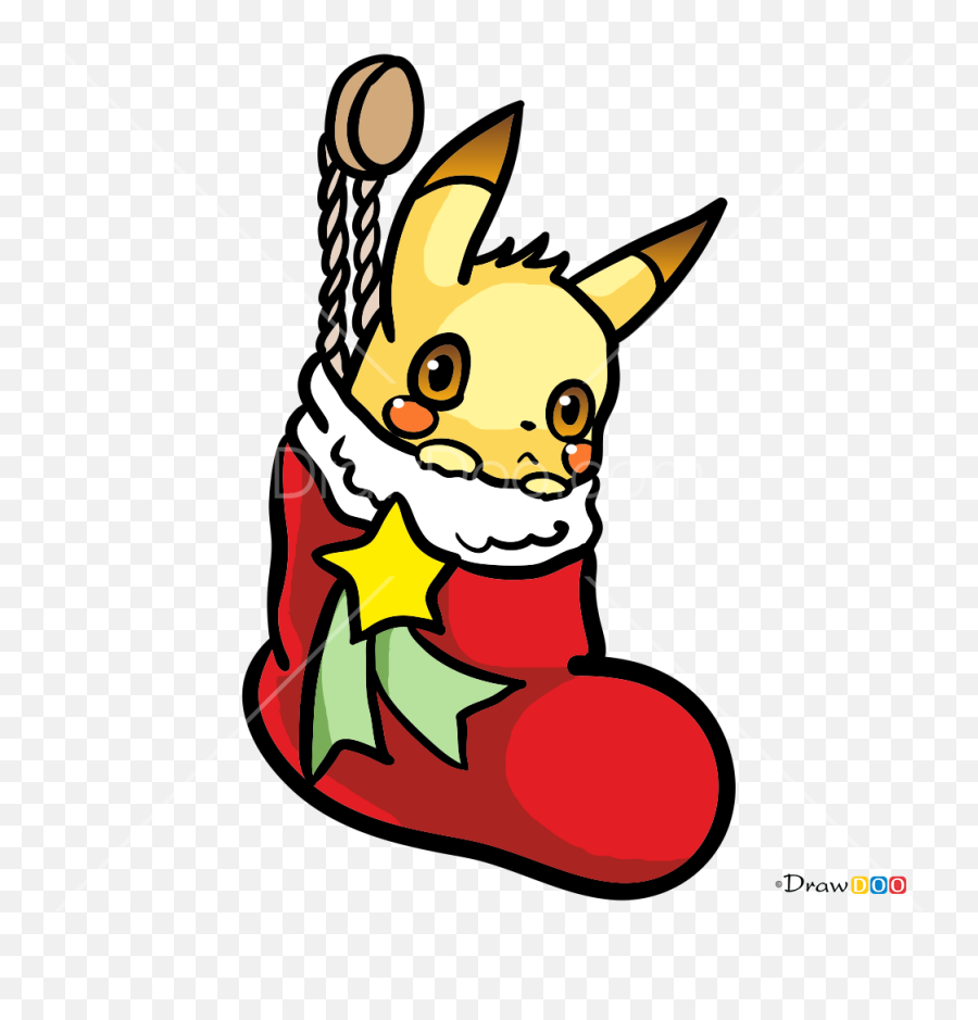 How To Draw Pikachu Christmas Cartoons - Christmas Cartoon Drawings Emoji,Pikachu Emotions