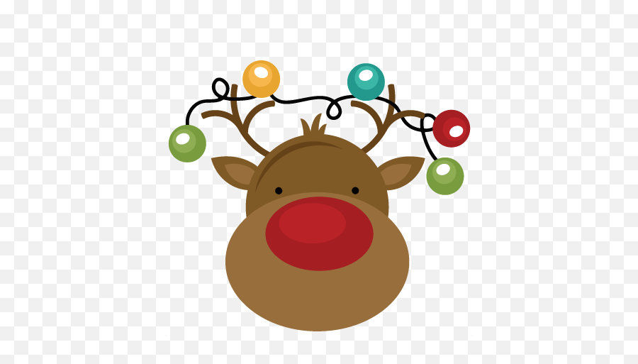 Cute Christmas Clipart - Reindeer Cute Christmas Clipart Emoji,Light Bulb Emoji Emojibase