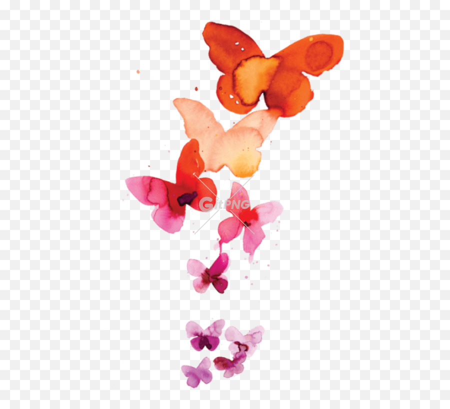 Png - Watercolor Butterflies Tattoo Emoji,Bobunny Emoji