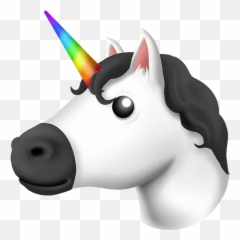 Black Emoji Stickers For Whatsapp - Unicorn,Unicorn Emoticon Fb