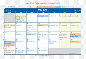 May 2018 Calendar With Holidays - United Kingdom Holiday April 2019 Calendar Emoji,Memorial Day Emoji