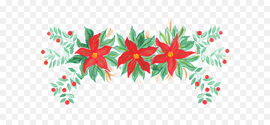 Free Holly Christmas Vectors - Poinsettia Emoji,Poinsettia Emoji