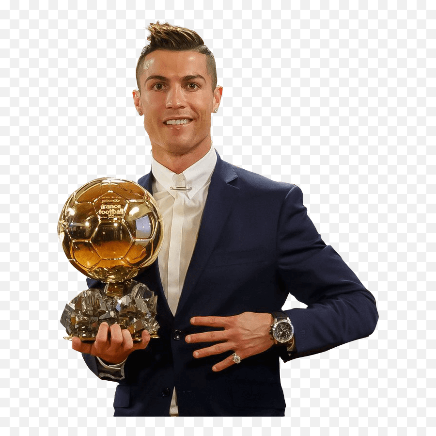 Ronaldo Png Ballon Dor - Ronaldo In Suit Png Emoji,Man Football Trophy Emoji