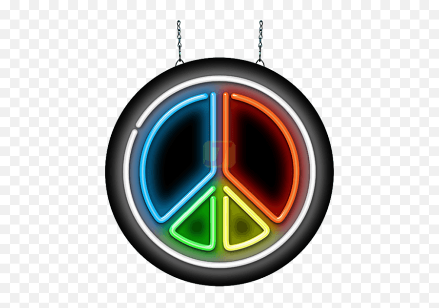 Peace Symbol Neon Sign - Vertical Emoji,Emoji Tetra