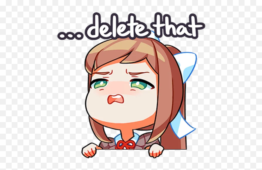 Doki Doki Literature Club Telegram Stickers - Monika Ddlc Line Stickers Emoji,Doki Doki Literature Club Emoticon