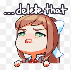 Doki Doki Literature Club Telegram Stickers - Monika Ddlc Line Stickers Emoji,Doki Doki Literature Club Emoticon