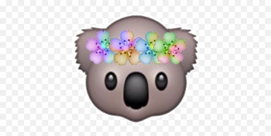Emoji Koala Flowercrown - Iphone Koala Emoji,Flower Crown Emoji Transparent