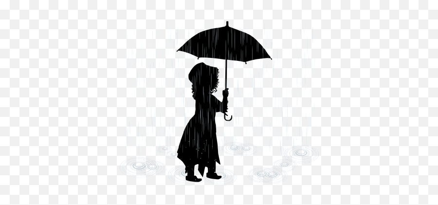 Free Umbrella Rain Vectors - Niña Con Un Paraguas Emoji,Black Umbrella Emoticon