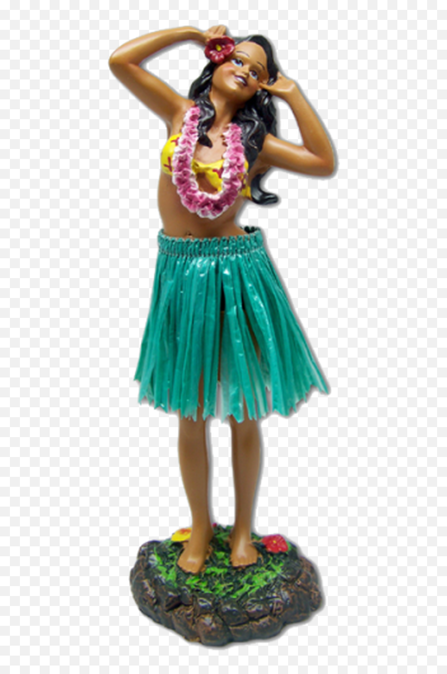 Dashboard Bobble Doll - Doll Emoji,Emoticons With Hula Girls And Leis