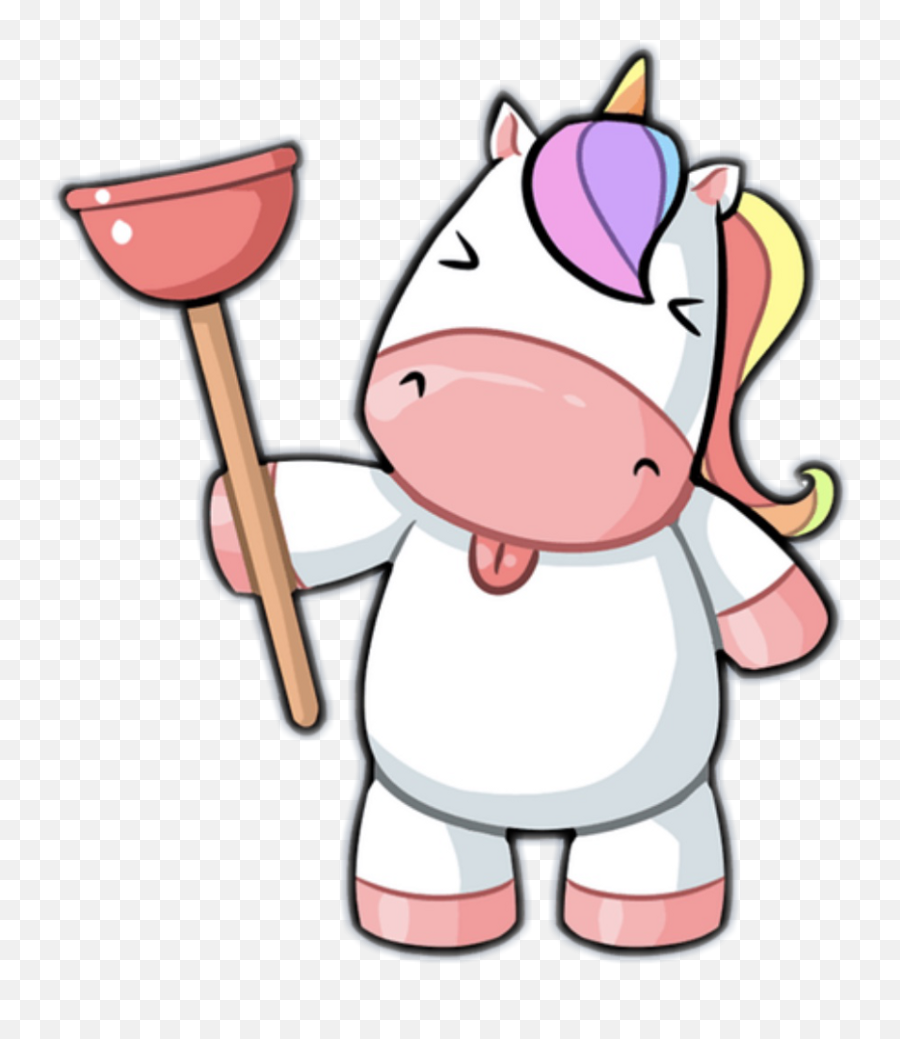 Kawaii Unicorn Kawaiiunicorn Sticker - Fictional Character Emoji,Plunger Emoji