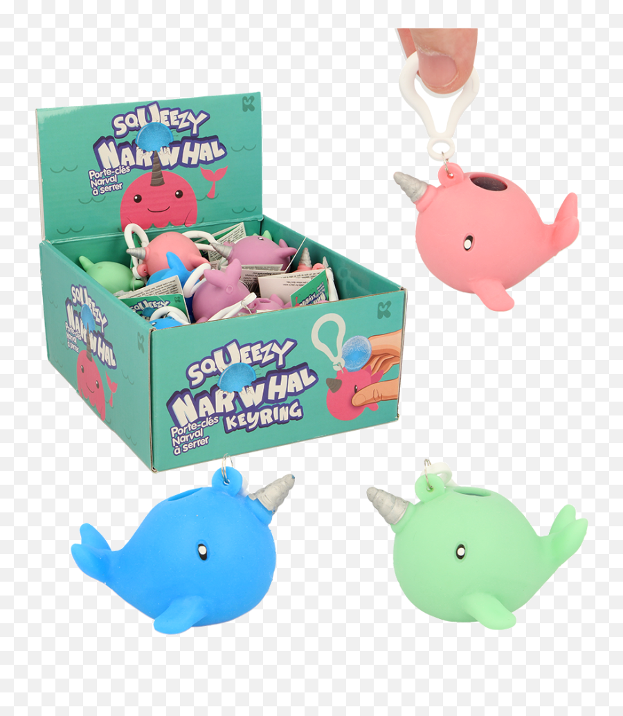 Squeezy Narwhal Keyrings - Soft Emoji,Narwhal Emoji