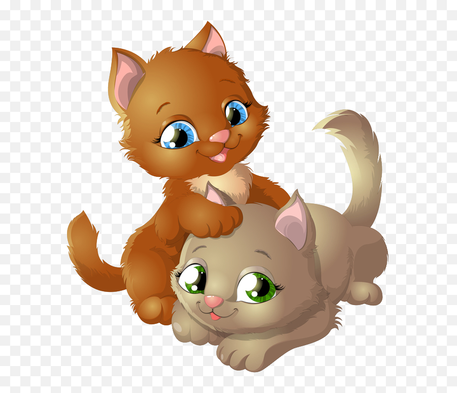 Kitten Cat Puppy Drawing - Two Cats Clipart Emoji,Kitten Playing With Yarn Ball Forum Emoticon