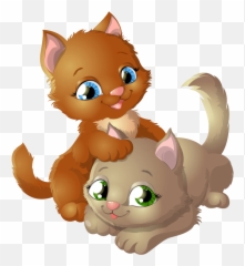 Kitten Cat Puppy Drawing - Two Cats Clipart Emoji,Kitten Playing With Yarn Ball Forum Emoticon