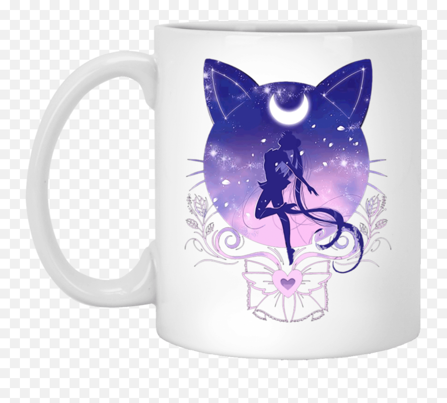 Cute Moon Cat And Sailor Anime Ceramic Coffee Mug - Travel Cute Moon Cat And Sailor Emoji,Anime Coffee Emoji