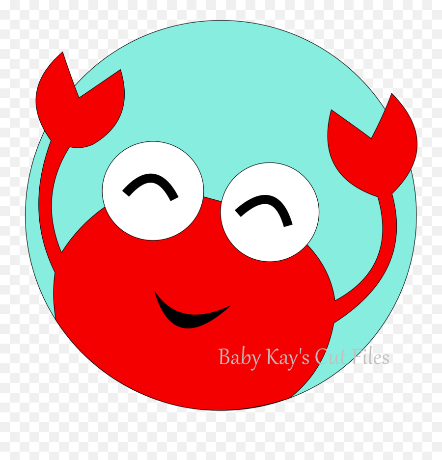 Cut File - Crab In Frame Happy Emoji,Crab Emoticon