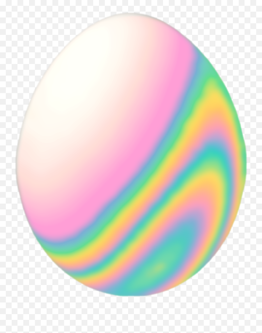 Egg Emoji Easter Holo Sticker - Color Gradient,Egg Emoji