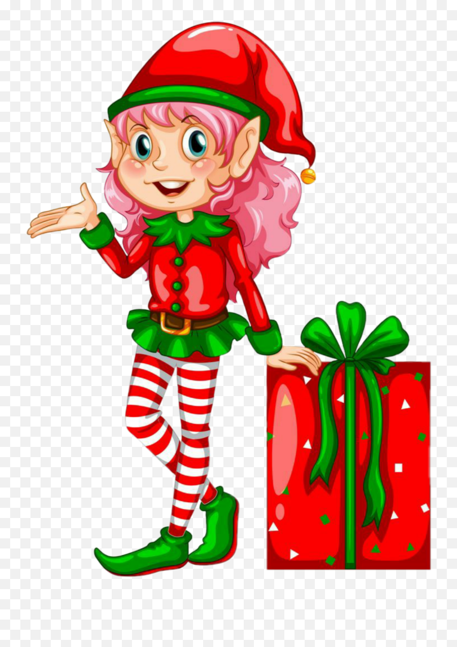 Christmaself Present Sticker - Transparent Background Christmas Elf Clipart Emoji,Christmas Elf Emojis