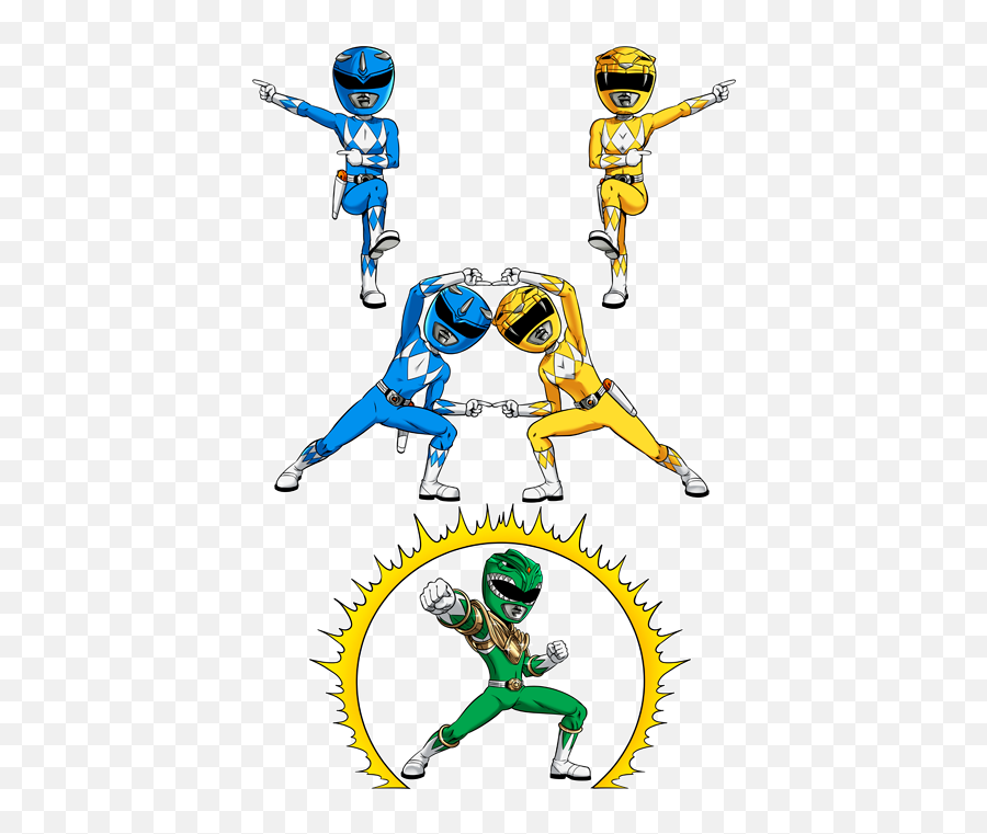 Blue Power Ranger Yellow Power Ranger - Blue Yellow Green Powerrangers Emoji,Facebook Pink Blue Power Ranger Emoticon