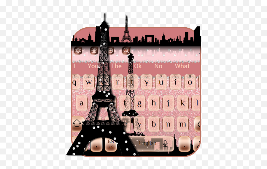 Paris Rose Gold Keyboard Eiffel Tower - Girly Emoji,(parislove) Emoji