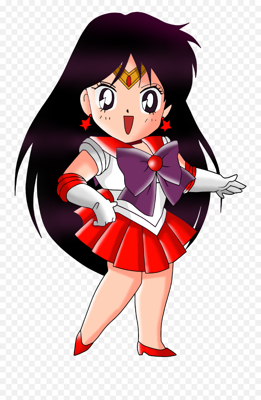 Sailor Moon Mars Chibi Transparent Png - Sailor Moon Chibi Sailor Mars Emoji,Sailor Moon Mars Emoticons