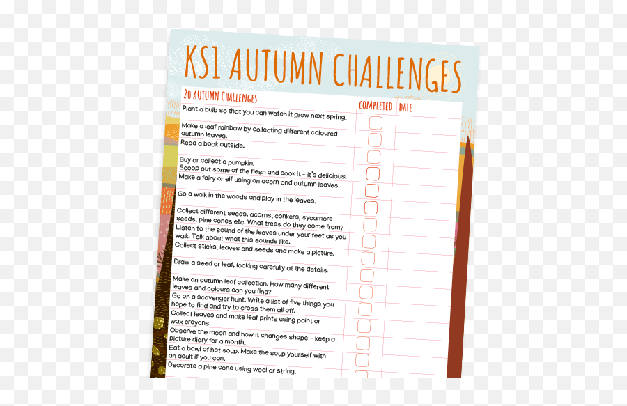 Ks1 20 Autumn Challenges U2013 Seasonal Activities For Home - Document Emoji,Emojis With Its Tung Sticking Out