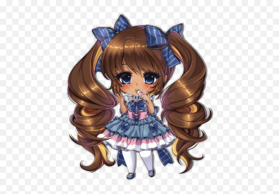 Png - Brown Hair Cute Chibi Anime Girl Emoji,Bobunny Emoji