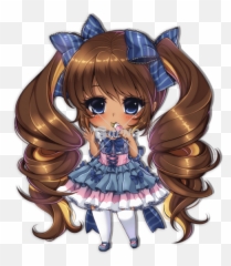 Png - Brown Hair Cute Chibi Anime Girl Emoji,Bobunny Emoji