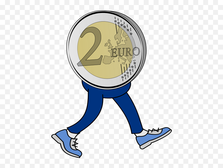 Walking Money Clipart - Full Size Clipart 5470914 2 Euro Coin Transparent Emoji,Whistling Emotion