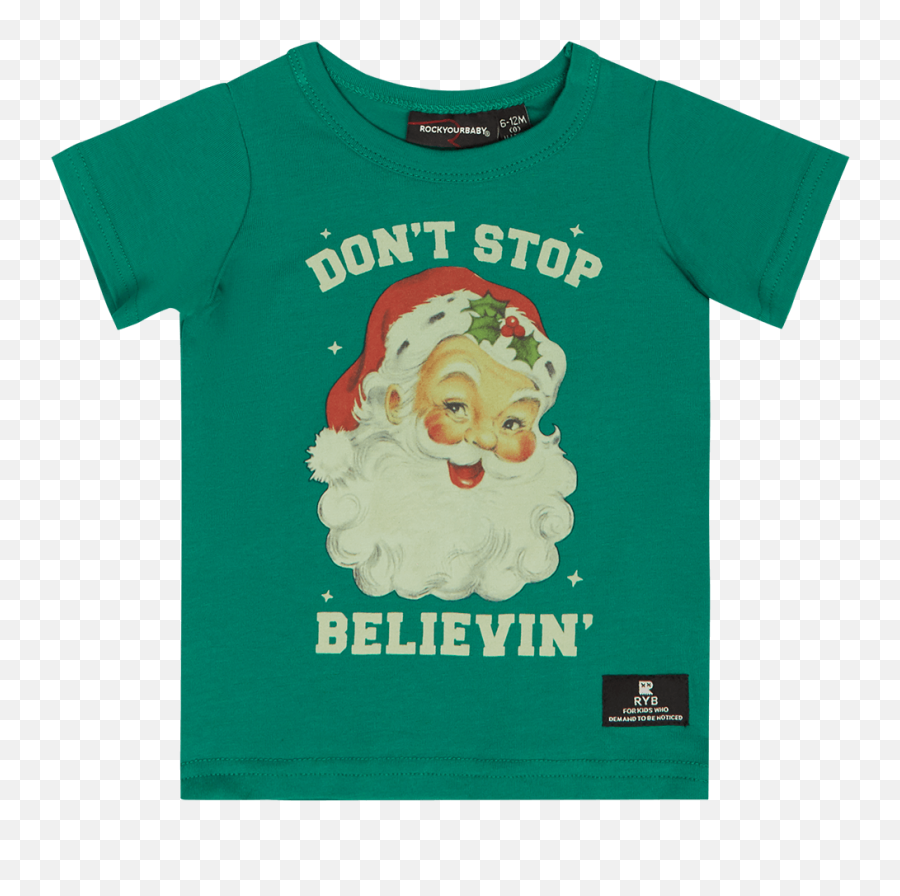 Rock Your Baby Baby T - Shirt Donu0027t Stop Believinu0027 Christmas Day Emoji,Emoji Shirt Boys