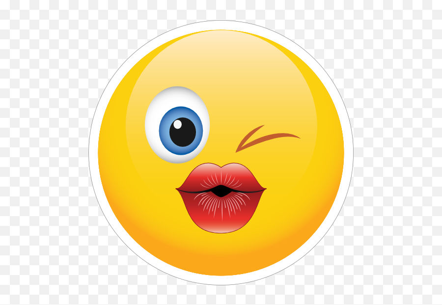 Cute Blowing A Kiss Emoji Sticker - Happy,Kiss Emoji
