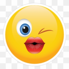 Cute Blowing A Kiss Emoji Sticker - Happy,Kiss Emoji